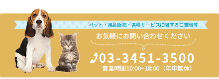 03-3451-3500 お電話でのお問い合わせ